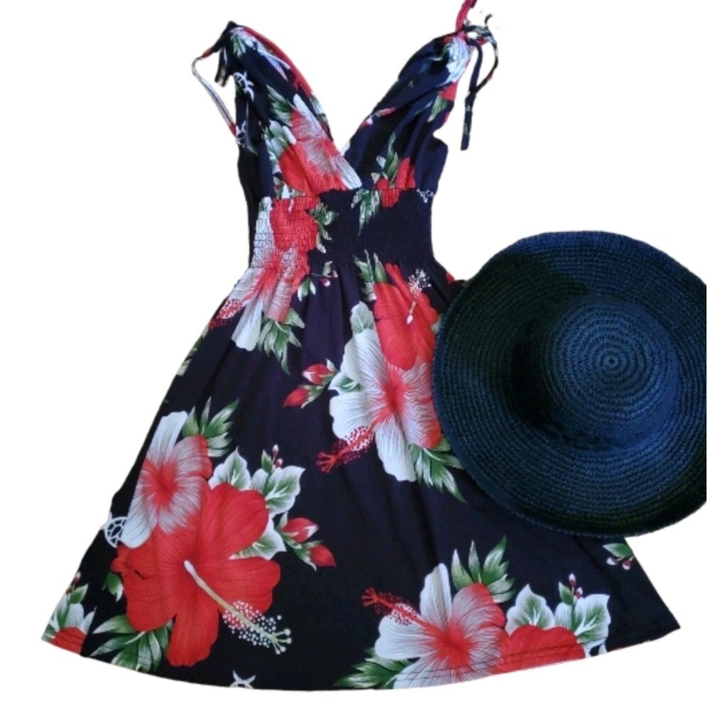 Sunrise Beachwear Hawaiian Cover Up Tropical Resort Sun Dress Women Small NWOT